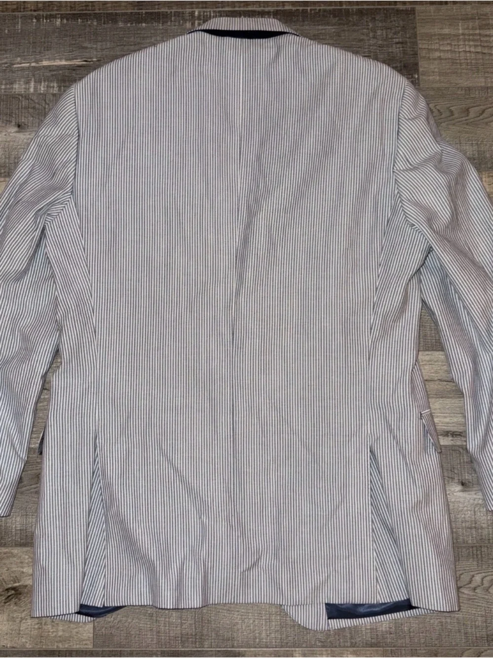 Paul Betenly Men's Navy & White Striped Blazer 40R Lanifico